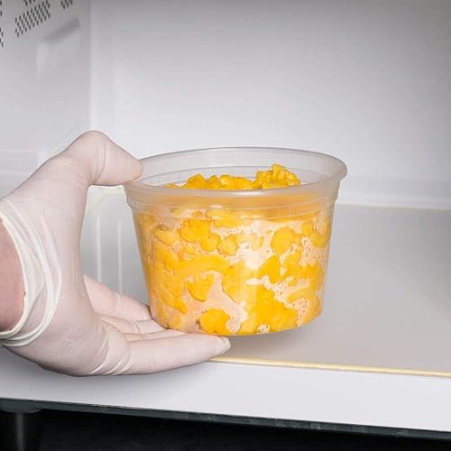 Miniatura 3 de TSHomeGoods - Recipientes de almacenamiento de alimentos para delicatessen con tapas de 16 onzas aptos para congelador microondas preparación de