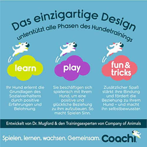 Coachi Doppelton-Pfeife, Training von 2 Hunden, verschiedene Kommandos üben, robustes Material, verstellbares reflektierendes Trageband, Rückruftraining, leicht & kompakt, Hunde- und Welpentraining