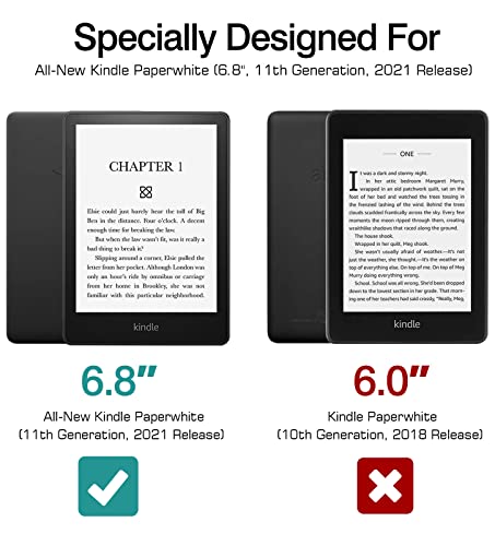 TiMOVO Custodia Compatibile con All-New Kindle Paperwhite (6.8", 11th Generation, 2021 Release), Custodia Rigida Sottile in PC, Custodia con Chiusura Magnetica, Auto Sveglia/Sonno, Nero - Image 3