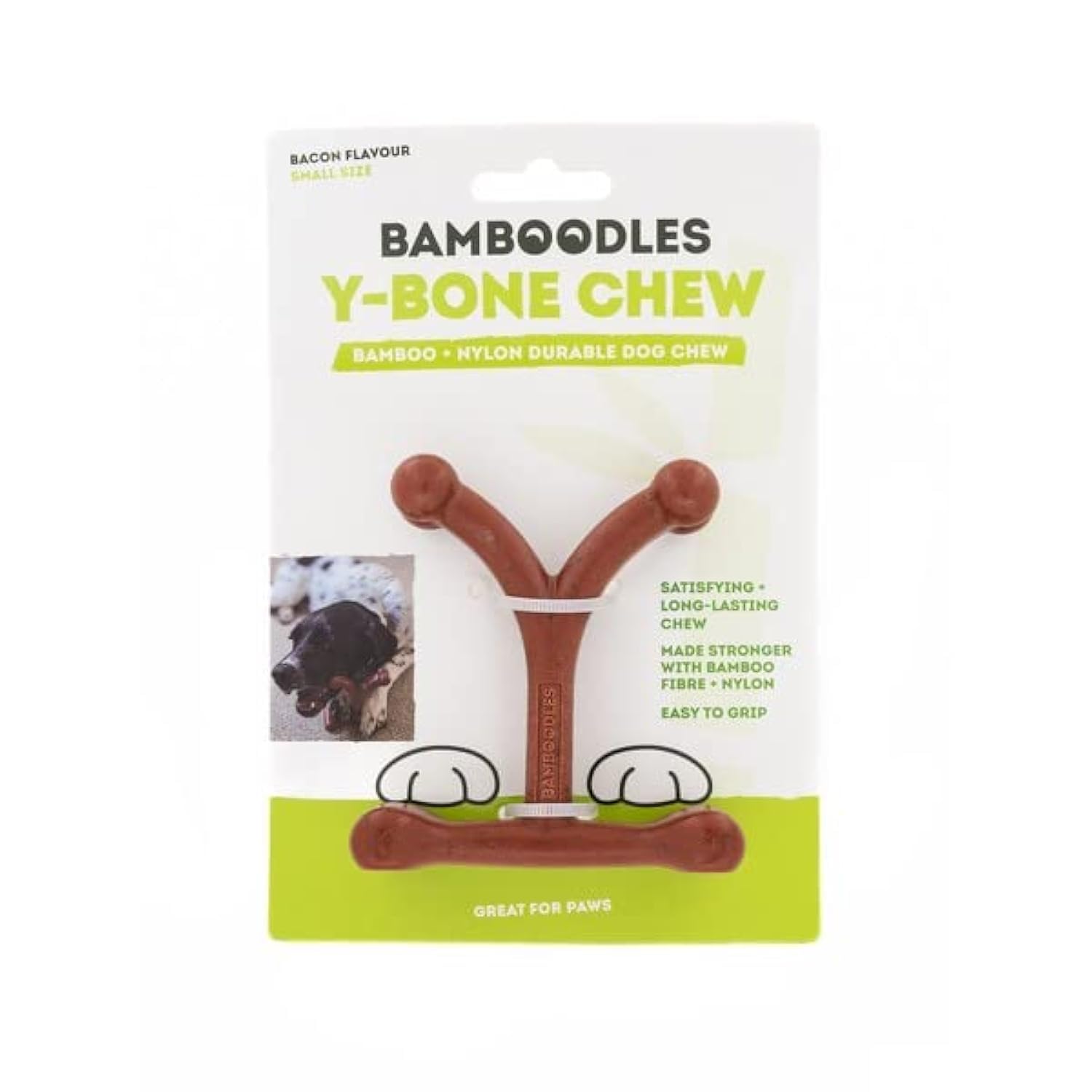 Bamboodles (Small) Y Bone Bacon Flavour Chew Toy For Dogs