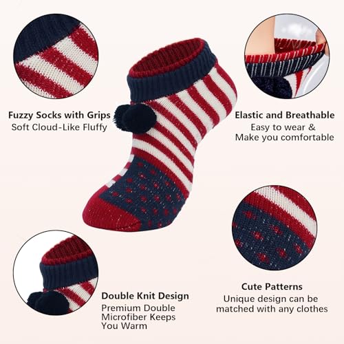 Image of American Trends Slipper Socks for Women Non Slip Christmas Socks Comfy Warm Winter Grippy Socks with Grippers