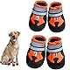 Dricar Hundeschuhe Pfotenschutz, 4 Stück Atmungsaktive Hunde Schuhe Outdoor Sommer, Anti-Rutsch Hundestiefel mit Rutschfester Sohle für Kleine, Mittlere und Große Hunde, Orange, L