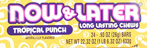 Now and Later Tropical Punch Flavored Candy Twenty Four 6-piece Bars, 22.32 OZ. - Thumbnail 2