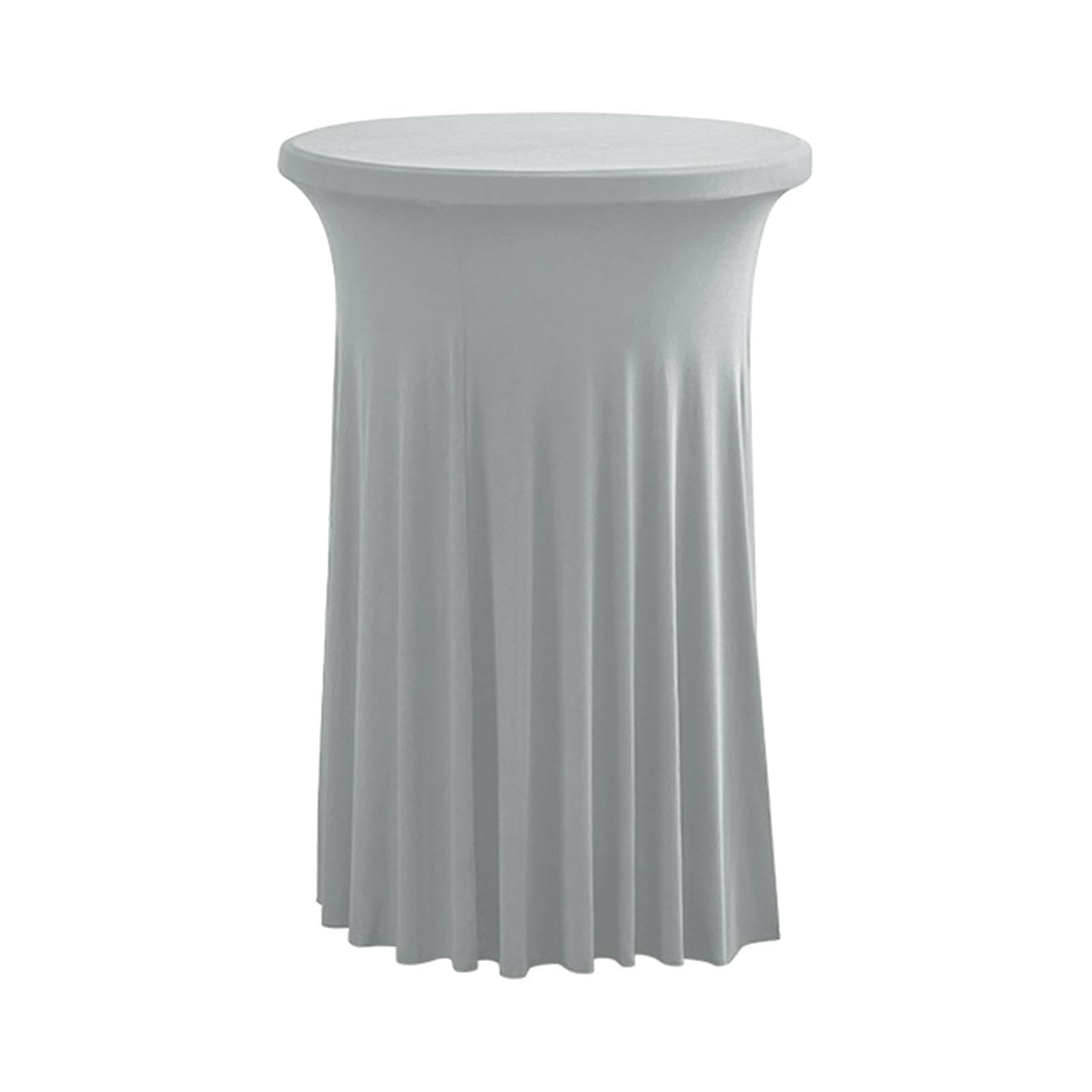 NIVAA Cocktail Table Tablecloth Stretch Decorative with Skirts for Events Cake Bar Light Gray-image-37