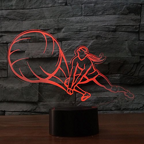 3D Play Volleyball Night Light Powered Remote Control Touch Switch 16 Color Change Led Table Desk Lamp Acrylic Flat Abs Base Usb Charger Home Decoration Toy Birthday Xmas Kid Children Gift #TOP4
