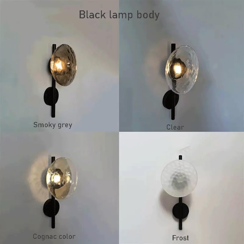 Lampa ścienna do sypialni ręcznie dmuchane szkło LED 5W 3000K do wnętrz ze stałym okablowaniem, metalowe, idealne do sypialni, nocnej, salonu i biegania
