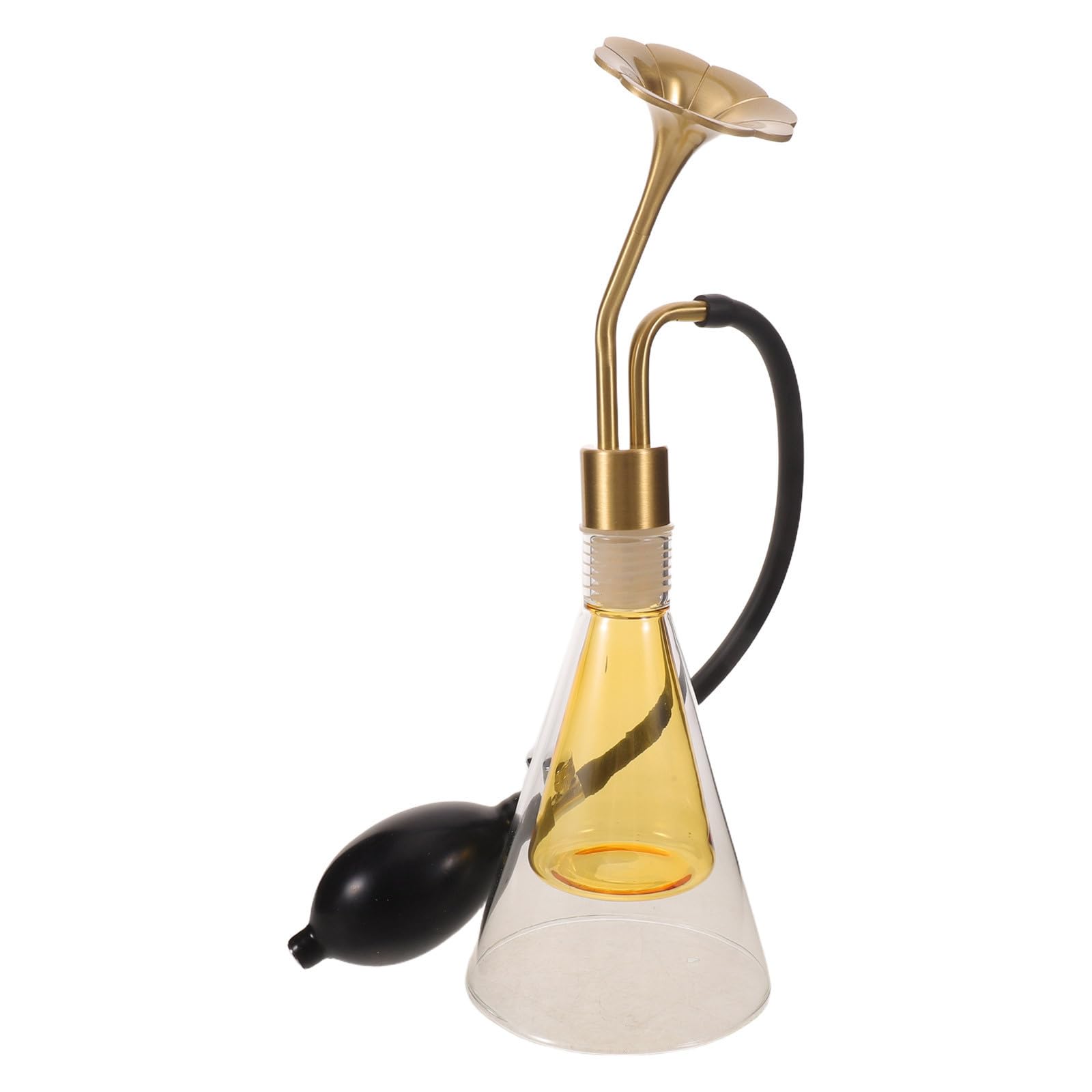 Alipis Vintage Parfümzerstäuber aus Glas 90ml mit Goldener Blüte