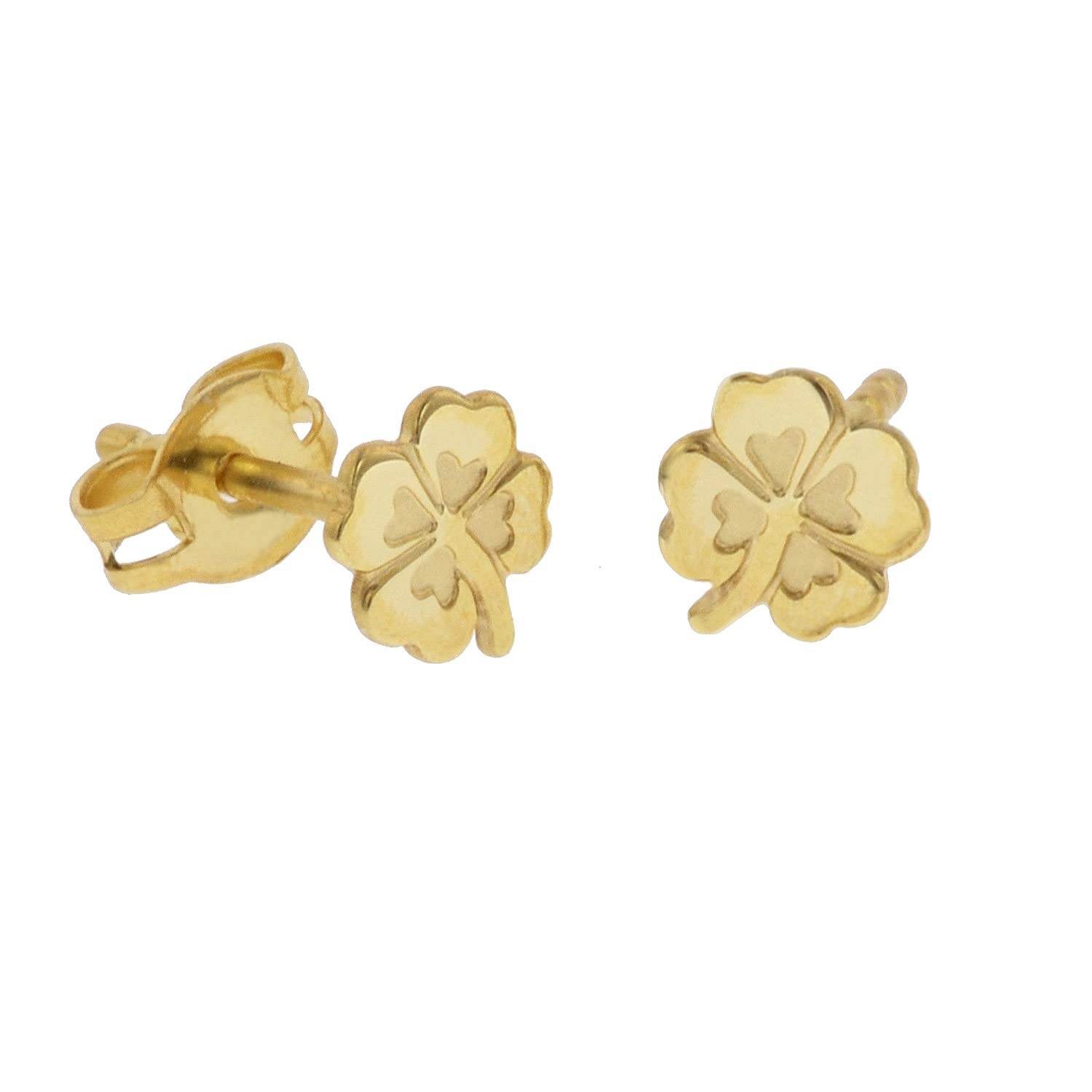 trendor Kinder-Ohrringe Kleeblatt 333 / 8K Gold 51088