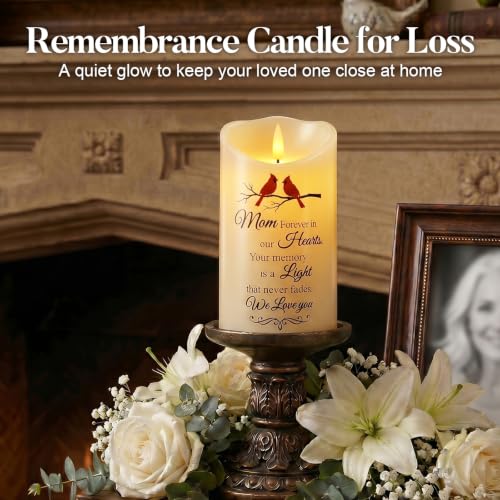 Image of Homemory Memorial Candle Bereavement Sympathy Gifts for Loss of Loved One, Real Wax LED Candle with Remote Memorial Gifts for Loss of Mother in Memory of Loved One Remembrance Gift