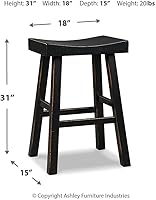 Vista 12 de Signature Design by Ashley Glosco Modern Farmhouse 25" Counter Height Barstool, 2 Count, Black