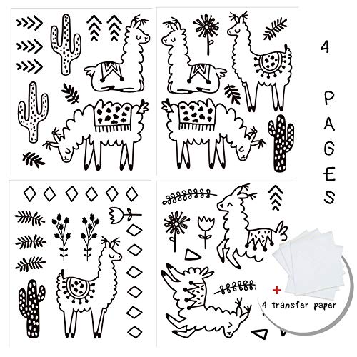 Vinilos decorativos infantiles con alpacas y cactus, 50 piezas miniatura 4