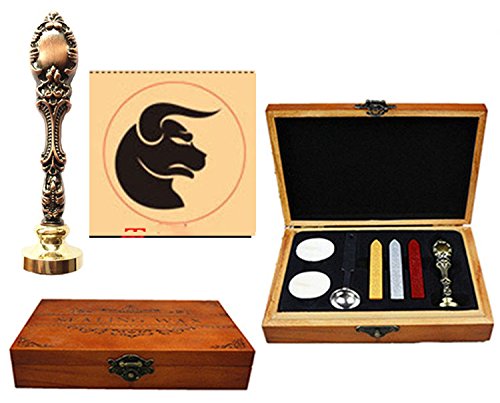 Cachet de cire pour constellation de la Balance avec cuillère à fondre et bougie