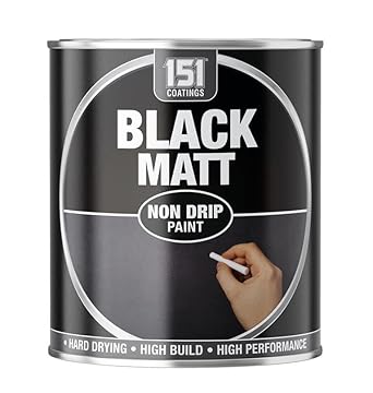 300ml Black Matt Non-Drip Paint – Superior Hard-Drying, Interior & Exterior Use, Easy Application for a Flawless Finish