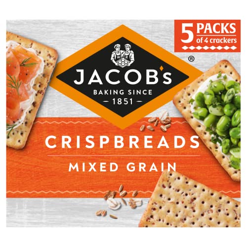 JACOBS Crispbreads Mixed Grain Crackers 20 Crackers Per Pack 190 g (Pack of 1)