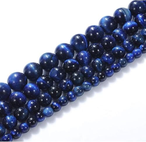 Miniatura 21 de Cuentas redondas sueltas de larimar natural de 0.394 pulgadas (0.394 in), pulsera de piedra de cristal, accesorios para collares, manualidades