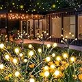 8-Pack Solar Garden Lights (Upgraded Long Lasting), 64 LED Firefly Solar Lights for Outside, Waterproof Swaying Solar Powered Yard Lights for Patio Garden Decor Pathway Xmas Decoration (Warm White)