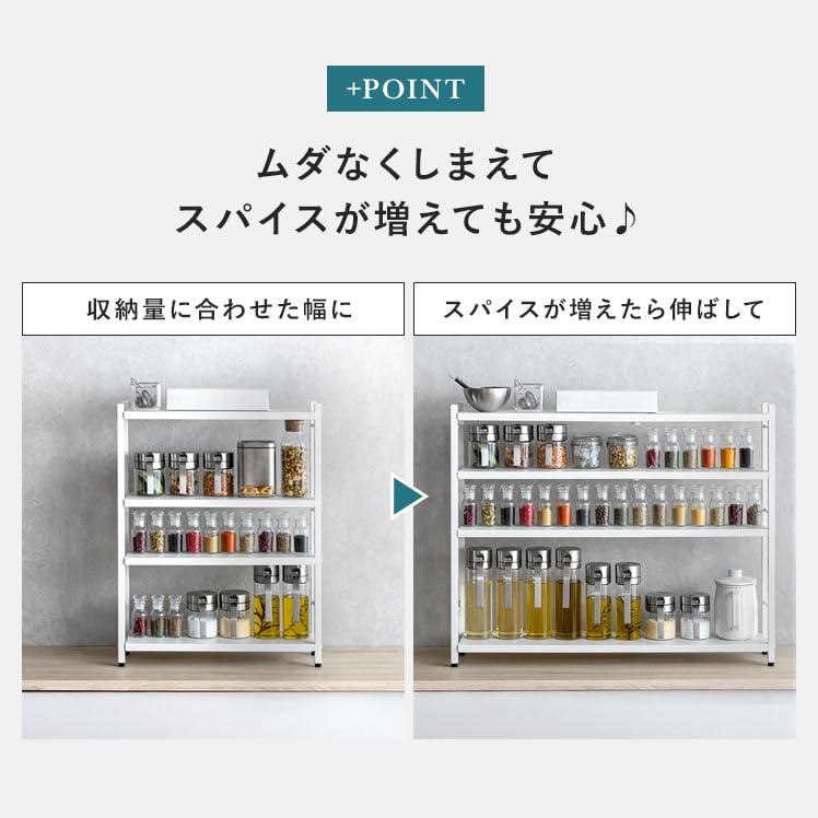 【新品・未使用】　調味料ラック　スパイス収納　カウンター上収納 Amazon｜調味料収納ラック多機能 金属スパイスラック キッチン