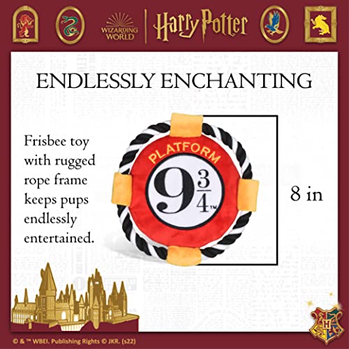 Harry Potter 9 3/4 Platform Frisbee Pet Toy in Themed Design - Plush Rope Dog Toys for Pets - Accessories for Hogwarts Houses