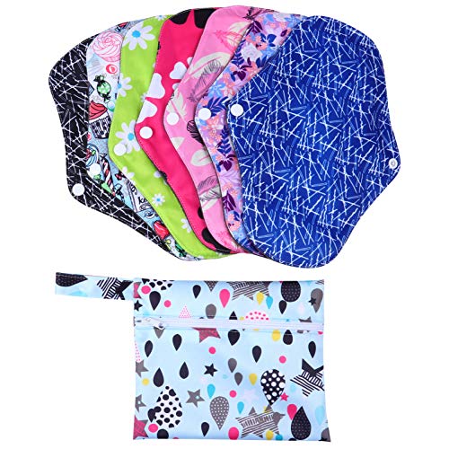 EXCEART 1 Conjunto de Absorventes Higiênicos Reutilizáveis ??Panos Laváveis ??Absorventes Menstruais
