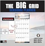RED EMBER The Big Grid - Seasonal Planner 2025 Wall Calendar 12 Month | 12' x 24' Open | Thick & Sturdy Paper | Giftable | Nature Calendar 2025