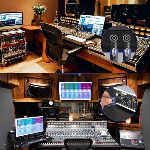 2 pack 50ft pro speakon to speakon cable pair 12awg patch cords professional speakon audio cable cord with nl4fc connectors