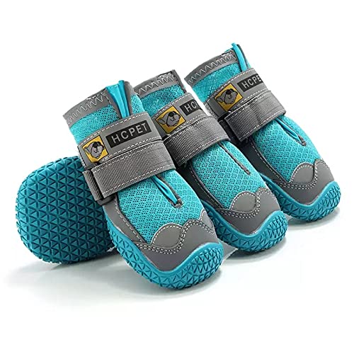 Image of PETANGEL HCpet Dog Boots for Hardwood Floor | Breathable Shoes | Booties With Reflective Anti-Slip Sole | Outdoor Paw Protectors With Rubber Soles for Hiking and Running (Size: 5)