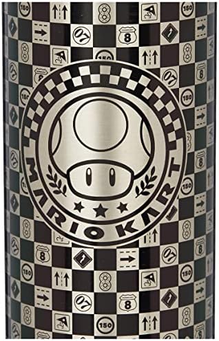 Paladone Mario Kart Metal Water Bottle, Gray