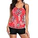 Bade Tankini Damen 46 Zweiteiliger Badeanzug Mit Blumen Muster Tankini Sexy Mit Bikinislip Suits Tankini Damen Große Brüste Set Badeanzug Mit Shorts Tankini Damen Bauchweg Top