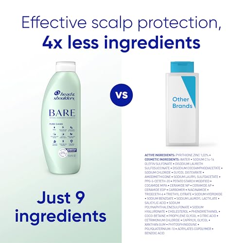 Head & Shoulders Anti-Dandruff Shampoo, BARE Sensitive Scalp Care Twin Pack, with 1% Pyrithione Zinc, Fragrance-Free, Free of Sulfates, Silicones, Gentle, 13.5 fl oz Each - Thumbnail 5