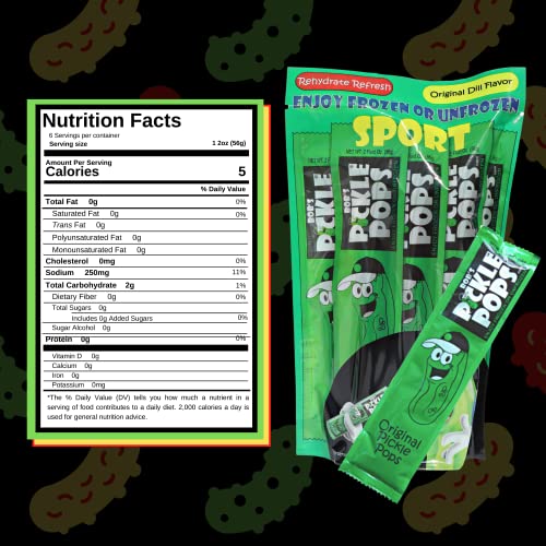 Bobs Pickle Pops Original Dill Sport - Keto Electrolytes Freezer Pops For Pre Workout Or Post Workout Hydration - Athlete Recovery Pickle Juice For Leg Cramps - 3 Pk, 18 Ice Pops - 2 Oz Popsicle Stick #TOP2