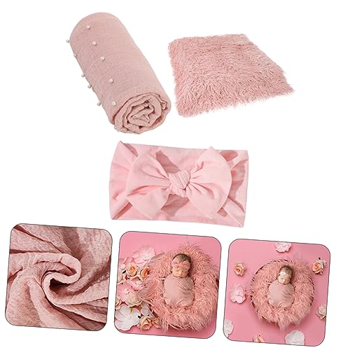 Nouveau-né accessoires photo d'anniversaire et ensemble de 3 couvertures bébé - 8