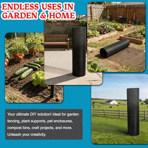 Yardbliss Black Hardware Cloth 1/2inx24inx100ft, 19GA, Chicken Wire Fencing Roll, Black Chicken Wire Mesh, Vinyl PVC Coated Welded Wire Mesh for Chicken Coop Barrier, Rabbit Snake Poultry Fences by Yardbliss - Image 6