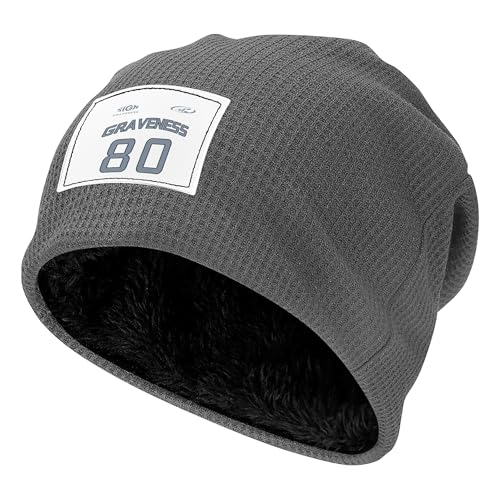 Bonnet homme en maille torsadée doublé polaire gris