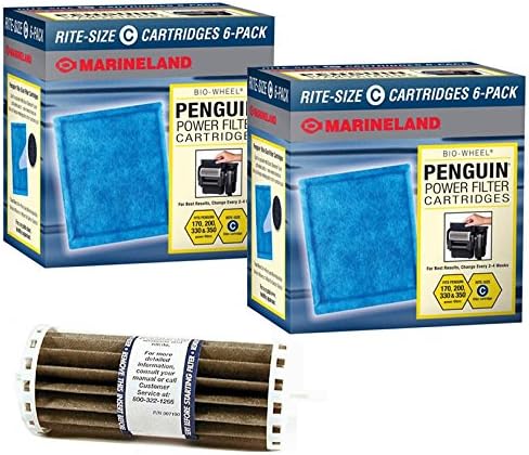 Penguin Marineland BIO-Wheel 200 & 350 Replacement Filter Cartridge 12-Pack & Bio-Wheel Assembly Bundle
