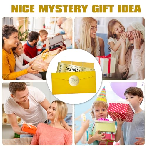 LILELIG 6 PCS/Set Goldenes Ticket Rubbellose Wunschgutschein mit Rubbelaufkleber zum Ausfüllen + 4 Blatt Goldene Rubbellose, Rubbel Gutschein Rubbel, Geschenk Idee für Frauen, Freundin, Mama, Kind