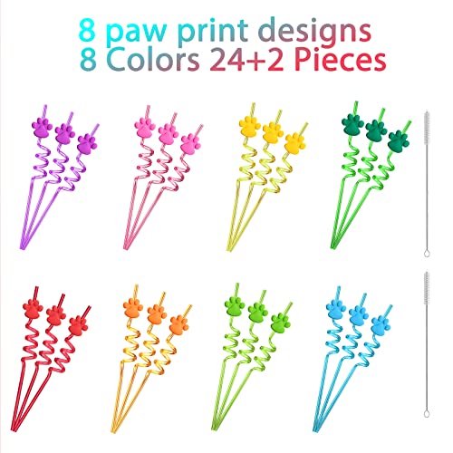 Set de 24 pitillos reutilizables con diseño de huellas miniatura 6