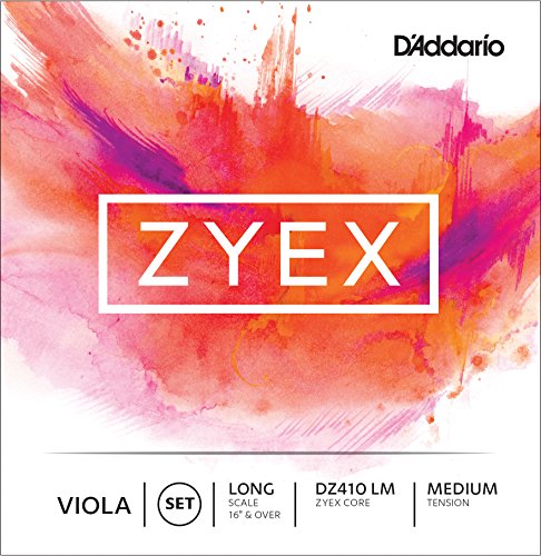 D'Addario Zyex Viola String Set, Long Scale, Medium Tension