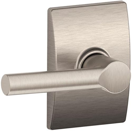 Miniatura 9 de SCHLAGE Lock Company - Manija SCHLAGE con cerradura sin giro y moldura Collins, níquel satinado (F170 BRW 619 COL)