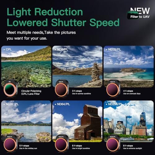 MINGVEN Conjunto de filtros Mini 4 Pro ND/PL, pacote com 6 - (CPL, ND8/PL, ND16/PL, ND32/PL, ND64/PL