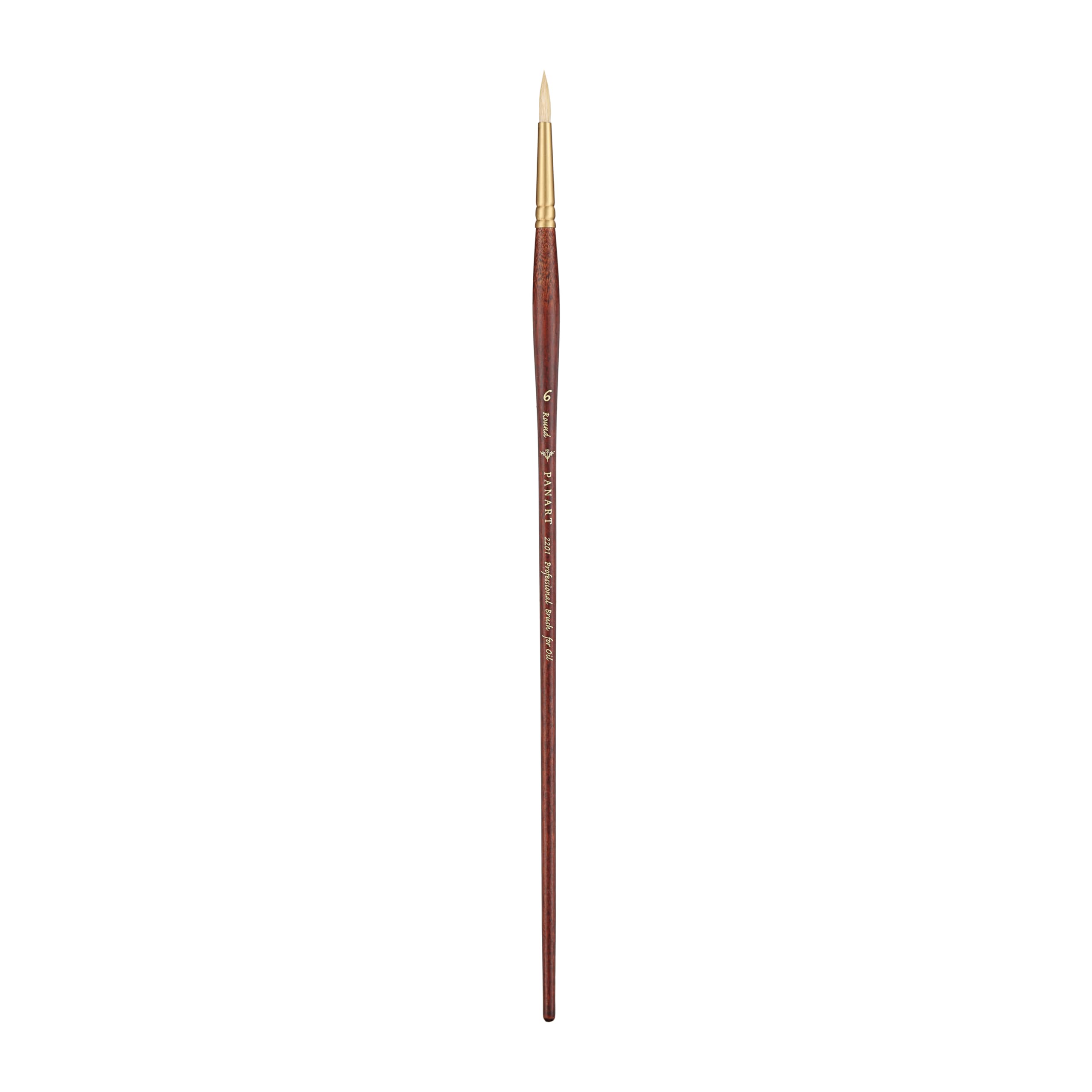 Pan Art Natural Bristle Round No. 06 – Detail & Wash Brush for Oil Paints – Premium Brush for Artists Paintbrush for Fine Art, Craft & Illustration – 1 Unit