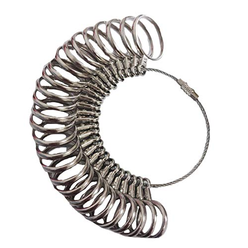 WINBOB Stainless Steel Ring Gauges Finger Sizer Measuring Ring Tool, Size 1-13 with Half Size, 27 Pcs