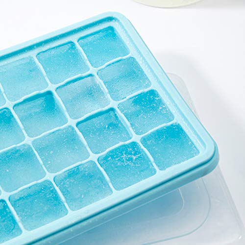 Molde para cubitos de silicona 3 pack con tapadera azul miniatura 6