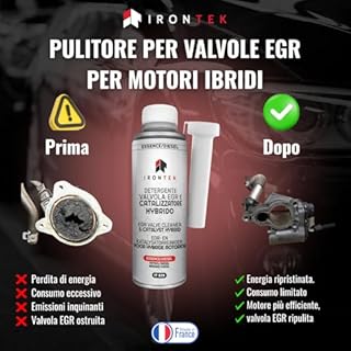 Pulitore Valvole EGR Veicoli Ibridi 300ml - IRONTEK | IT329 | Catalizzatore Senza Smontaggio | Elimina Calamine | Benzina Elettrica