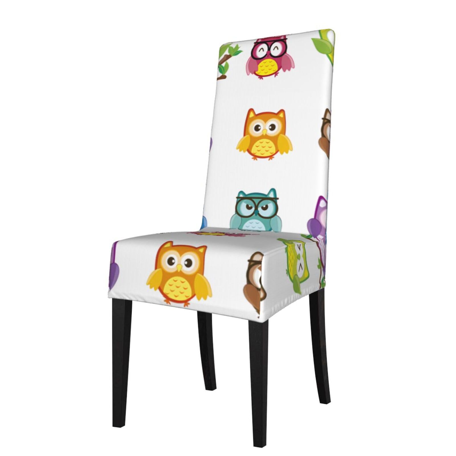 YYHHAOFA Owls Birds Prints Protection Cover for Dining Chair - Stretch Slipcovers, Easy Refresh for Your Dining Room & Event Decor
