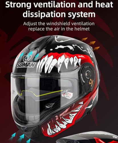Casque modulaire pliable intégral avec double visière de protection