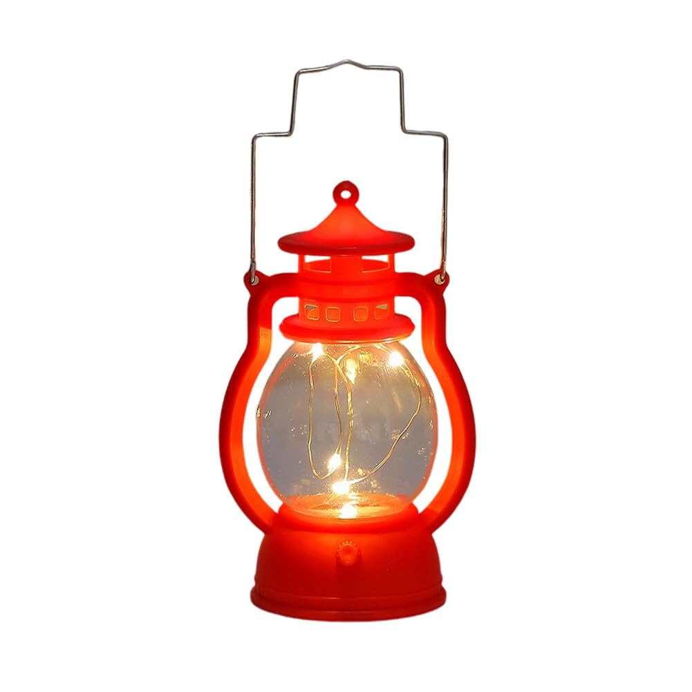 Vintage Lantern Battery Operated LED Lantern Outdoor Camp Light Retro Hanging Lantern Oil Lamp for Hiking, Fishing, Camping