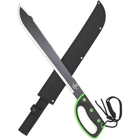 Snake Eye Tactical Full-Tang Fixed Blade Machete w/Sheath 18" for Outdoor Hunting Camping