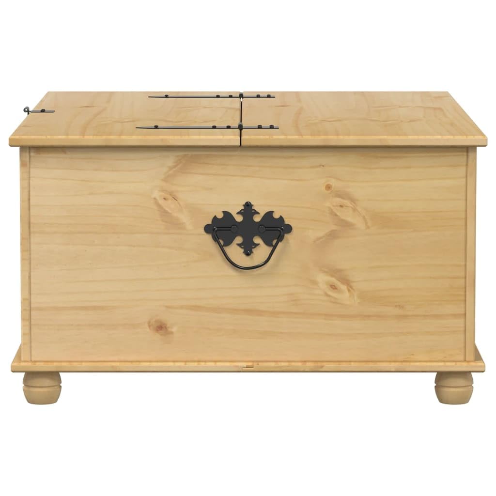 Baúl Corona 90 x 78 x 45 cm, madera maciza de pino, caja de madera