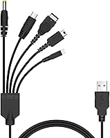 Vista 1 de Xahpower Cable de carga USB 5 en 1 para Nintendo NDS LiteWii UNew 3DS (XLLL), 3DS (XLLL), 2DS, DSi (XLLL), NDSGBA SP (Gameboy Advance sp), PSP 1000