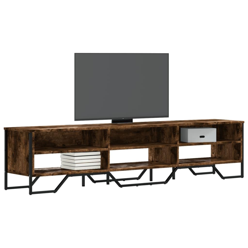 vidaXL Mobile Porta TV Rovere Fumo 180x34x41 cm in Legno Multistrato, Supporto TV, Mobile HiFi, consolle TV, credenza TV